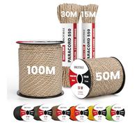 Brotree Paracord 550 4mm 15M 100% Nylon Rope 7 Strands Type III Parachute Cord for Outdoor and DIY - 250kg Breaking Load (Sand Camo)