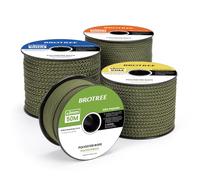 Brotree Polyester Rope 5mm x 50m Army Green - Diamond Braided Rope Cord Low Stretch - 300KG Breaking Load