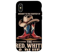 Brought To You By The Red White Blue Cowboy Western Pride Case for iPhone X/XS