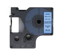 BROVACS 1 Pack Black on Blue Label Tape Compatible for DYMO D1 40916 9mm 3/8" OPA2116