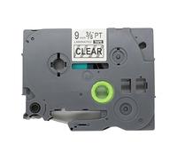 BROVACS 1 Pack Black on Clear Label Tape Compatible for Brother P-Touch TZ 121 TZe 121 9mm 3/8" OPA1112