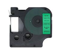BROVACS 1 Pack Black on Green Label Tape Compatible for DYMO D1 45019 12mm 1/2" OPA2219