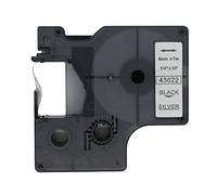 BROVACS 1 Pack Black on Silver Label Tape Compatible for DYMO D1 43622 6mm 1/4" OPA2022