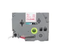 BROVACS 1 Pack Red on Clear Laminated Label Tape Compatible for Brother P-Touch Label Printer TZ 142 TZe 142 18mm 3/4" OPA4142