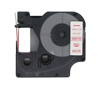 BROVACS 1 Pack Red on White Label Tape Compatible for DYMO D1 45015 12mm 1/2" OPA2215