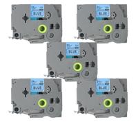 BROVACS 5 Pack Black on Blue Laminated Label Tape Compatible for Brother P-Touch Label Printer TZ 551 TZe 551 24mm 1" OPA4551x5