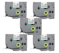 BROVACS 5 Pack Black on Clear Laminated Label Tape Compatible for Brother P-Touch Label Printer TZ 151 TZe 151 24mm 1" OPA4151x5