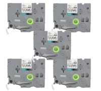 BROVACS 5 Pack Black on Clear Laminated Label Tape Compatible for Brother P-Touch Label Printer TZ 131 TZe 131 12mm 1/2" OPA4131x5