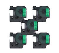 BROVACS 5 Pack Black on Green Label Tape Compatible for DYMO D1 45019 12mm 1/2" OPA2219x5