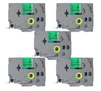 BROVACS 5 Pack Black on Green Laminated Label Tape Compatible for Brother P-Touch Label Printer TZ 751 TZe 751 24mm 1" OPA4751x5