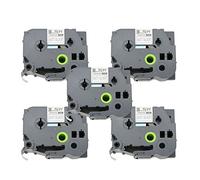 BROVACS 5 Pack Black on Matt Silver Label Tape Compatible for Brother P-Touch TZ M961 TZe M961 36mm 1 1/2" OPA1196Mx5