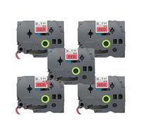 BROVACS 5 Pack Black on Red Label Tape Compatible for Brother P-Touch TZ 451 TZe 451 24mm 1" OPA1145x5