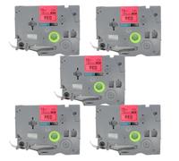 BROVACS 5 Pack Black on Red Laminated Label Tape Compatible for Brother P-Touch Label Printer TZ 431 TZe 431 12mm 1/2" OPA4431x5