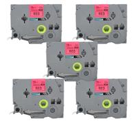 BROVACS 5 Pack Black on Red Laminated Label Tape Compatible for Brother P-Touch Label Printer TZ 441 TZe 441 18mm 3/4" OPA4441x5