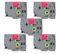 BROVACS 5 Pack Black on Red Laminated Label Tape Compatible for Brother P-Touch Label Printer TZ 451 TZe 451 24mm 1" OPA4451x5