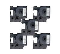 BROVACS 5 Pack Black on Silver Label Tape Compatible for DYMO D1 53722 24mm 1" OPA2422x5