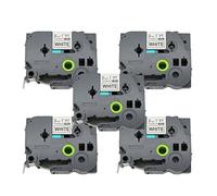 BROVACS 5 Pack Black on White Flexible Label Tape Compatible for Brother P-Touch TZ FX251 TZe FX251 24mm 1" OPA1425x5