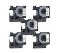 BROVACS 5 Pack Black on White Label Tape Compatible for DYMO D1 45803 19mm 3/4" OPA2303x5