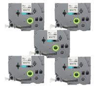 BROVACS 5 Pack Black on White Laminated Label Tape Compatible for Brother P-Touch Label Printer TZ 251 TZe 251 24mm 1" OPA4251x5