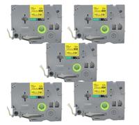 BROVACS 5 Pack Black on Yellow Laminated Label Tape Compatible for Brother P-Touch Label Printer TZ 631 TZe 631 12mm 1/2" OPA4631x5