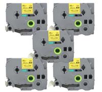 BROVACS 5 Pack Black on Yellow Laminated Label Tape Compatible for Brother P-Touch Label Printer TZ 661 TZe 661 36mm 1 1/2" OPA4661x5