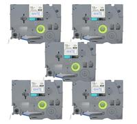 BROVACS 5 Pack Blue on White Laminated Label Tape Compatible for Brother P-Touch Label Printer TZ 233 TZe 233 12mm 1/2" OPA4233x5