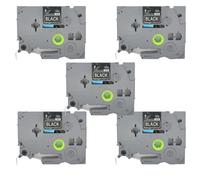 BROVACS 5 Pack White on Black Laminated Label Tape Compatible for Brother P-Touch Label Printer TZ 315 TZe 315 6mm 1/4" OPA4315x5