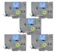 BROVACS 5 Pack White on Blue Laminated Label Tape Compatible for Brother P-Touch Label Printer TZ535 TZe 535 12mm 1/2" OPA4535x5