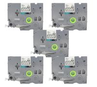 BROVACS 5 Pack White on Clear Laminated Label Tape Compatible for Brother P-Touch Label Printer TZ 135 TZe 135 12mm 1/2" OPA4135x5