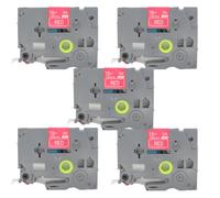 BROVACS 5 Pack White on Red Laminated Label Tape Compatible for Brother P-Touch Label Printer TZ 435 TZe 435 12mm 1/2" OPA4435x5