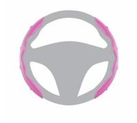 BROVACS Carbon Fiber Pattern Car Steering Wheel Cover Universal Anti-Slip Design O-Shape D-Shape 14-16 inch Segmented Protective Case ABS PU Leather Pink SWT2020PK