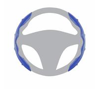 BROVACS Carbon Fiber Pattern Car Steering Wheel Cover Universal Anti-Slip Design O-Shape D-Shape 14-16 inch Segmented Protective Case ABS PU Leather Blue SWT2020BL