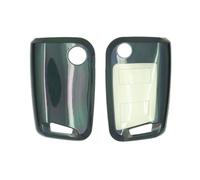 BROVACS PC Key Case Cover Protective Holder Brushed Pattern Compatible with VOLKSWAGEN Golf GTI Tiguan SKODA SEAT Flip Remote Key Fob 3 Button SV9809 Black