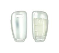 BROVACS PC Key Case Cover Protective Holder Paint Metallic Colour Compatible with AUDI A3 A4 A6 Q2 Q3 Q7 Flip Remote Key Fob 3 Button SV9828 Matte Silver