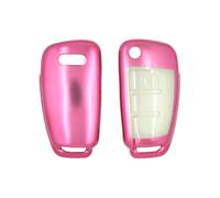BROVACS PC Key Case Cover Protective Holder Paint Metallic Colour Compatible with AUDI A3 A4 A6 Q2 Q3 Q7 Flip Remote Key Fob 3 Button SV9828 Matte Pink