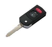 BROVACS Replacement Key Shell Compatible with MAZDA 3 Button Keyless Entry Flip Remote Key Case Fob 2+1 BTN PG536C