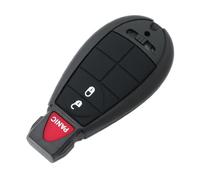 BROVACS Replacement Key Shell + Uncut Blank Emergency Insert Key Compatible with CHRYSLER DODGE JEEP VOLKSWAGEN 3 Button Smart Keyless Entry Remote Key Case Fob 2 BTN + Panic PG753A
