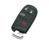 BROVACS Replacement Key Shell + Uncut Blank Emergency Insert Key Compatible with DODGE CHRYSLER 4 Button Smart Keyless Entry Remote Key Case Fob 3 BTN + Panic PG756D