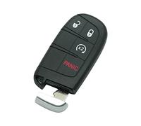 BROVACS Replacement Key Shell + Uncut Blank Emergency Insert Key Compatible with DODGE CHRYSLER JEEP 4 Button Smart Keyless Entry Remote Key Case Fob 3 BTN + Panic PG756C