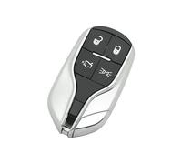 BROVACS Replacement Key Shell + Uncut Blank Emergency Insert Key Compatible with MASERATI 4 Button Smart Keyless Entry Remote Key Case Fob PG925