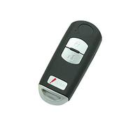 BROVACS Replacement Key Shell + Uncut Blank Emergency Insert Key Compatible with MAZDA 3 Button Smart Keyless Entry Remote Key Case Fob with HOLD Button PG535D