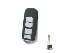 BROVACS Replacement Key Shell + Uncut Blank Emergency Insert Key Compatible with MAZDA 4 Button Smart Keyless Entry Remote Key Case Fob PG538E
