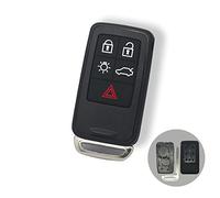 BROVACS Replacement Key Shell + Uncut Blank Emergency Insert Key Compatible with VOLVO 5 Button Smart Keyless Entry Remote Key Case Fob PG789A