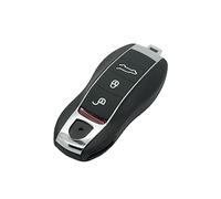 BROVACS Replacement Shell + Uncut Blank Emergency Insert Key Compatible with PORSCHE Macan Boxster Cayenne 4 Button Smart Keyless Entry Remote Key Case Fob 3+1 BTN PG923C