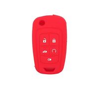BROVACS Silicone Cover Protector Case Holder Skin Jacket Compatible with CHEVROLET 5 Button Flip Remote Key Fob CV4613 Red