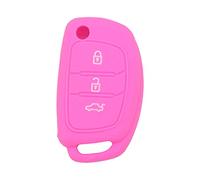 BROVACS Silicone Cover Protector Case Holder Skin Jacket Compatible with HYUNDAI 3 Button Flip Remote Key Fob CV9102 Pink