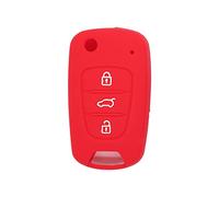 BROVACS Silicone Cover Protector Case Holder Skin Jacket Compatible with HYUNDAI KIA 3 Button Flip Remote Key Fob CV2152 Red