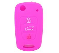BROVACS Silicone Cover Protector Case Holder Skin Jacket Compatible with HYUNDAI KIA 3 Button Flip Remote Key Fob CV9100 Rose