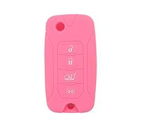 BROVACS Silicone Cover Protector Case Holder Skin Jacket Compatible with JEEP Renegade 4 Button Flip Remote Key Fob CV4757 Pink