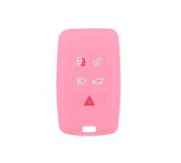 BROVACS Silicone Cover Protector Case Holder Skin Jacket Compatible with LAND ROVER Range Rover Discovery JAGUAR 5 Button Smart Remote Key Fob CV4984 Pink